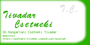 tivadar csetneki business card